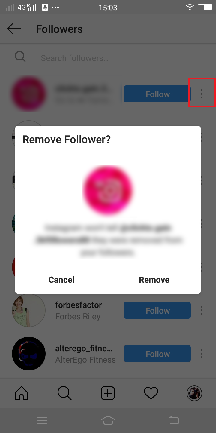 How to remove someone following you on instagram