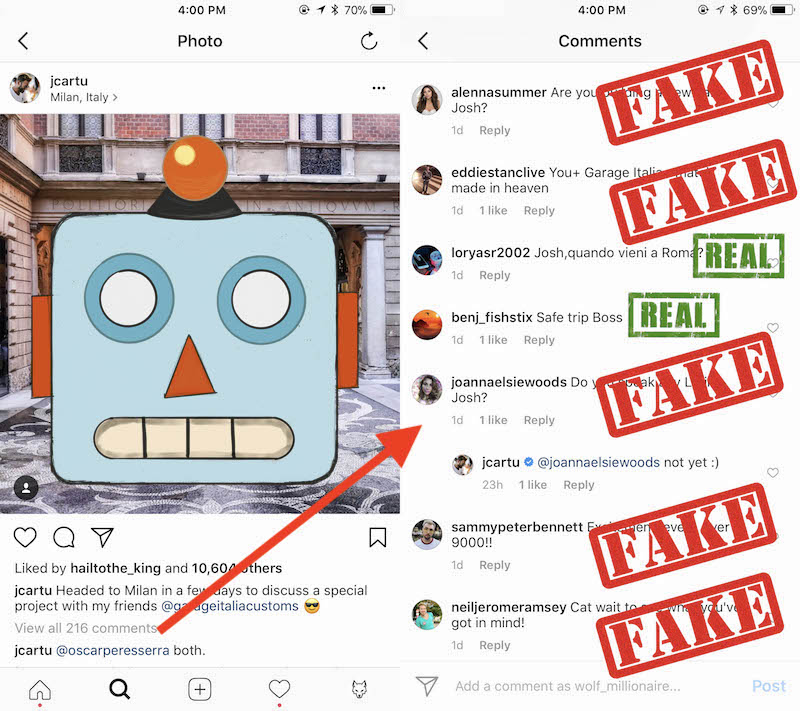 How to identify Instagram bots