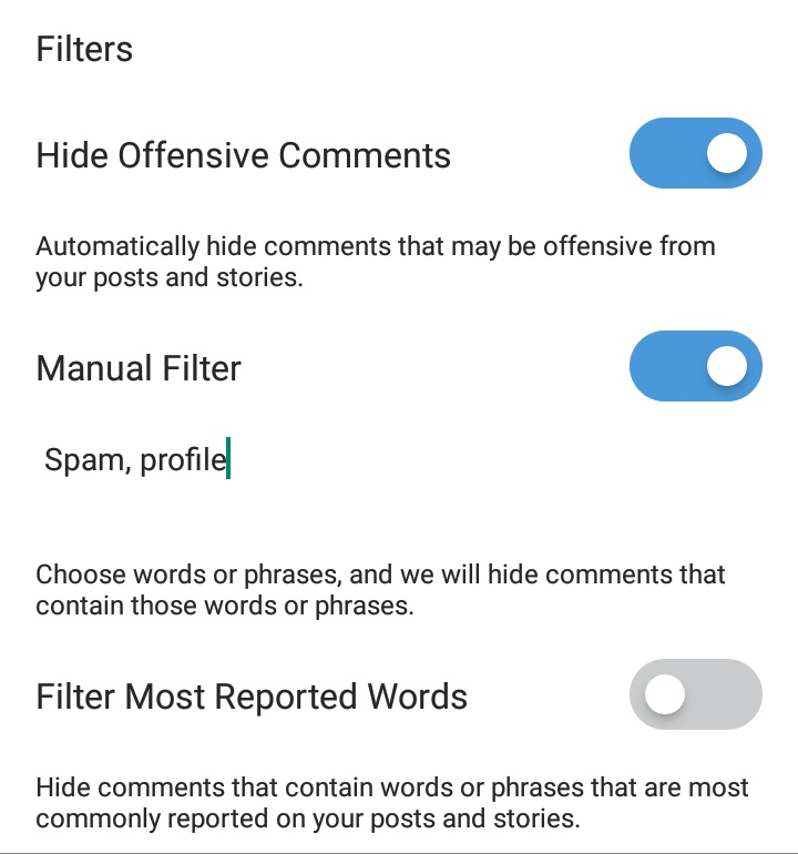 Comment filter