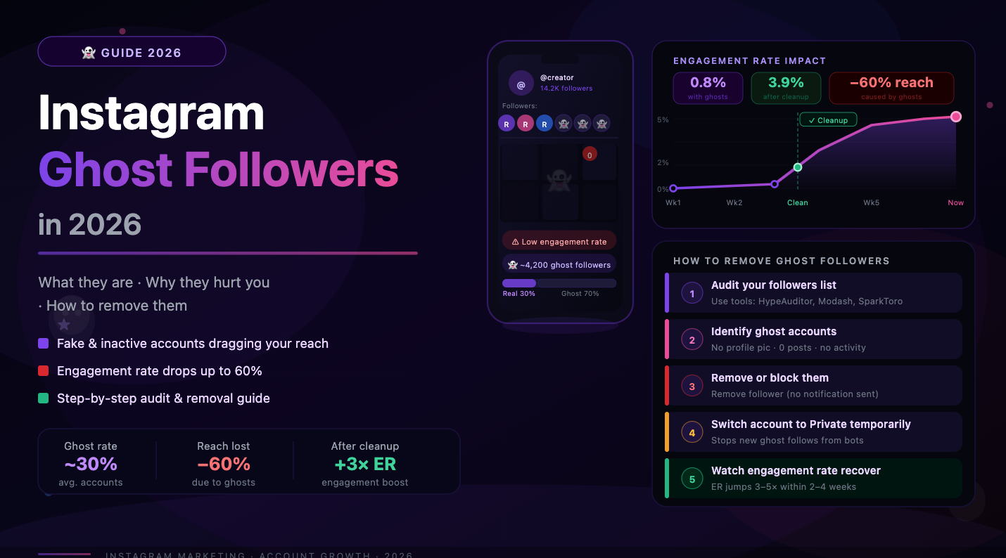 Instagram Ghost Followers in 2026: What They Are, Why They Hurt You, and How to Remove Them