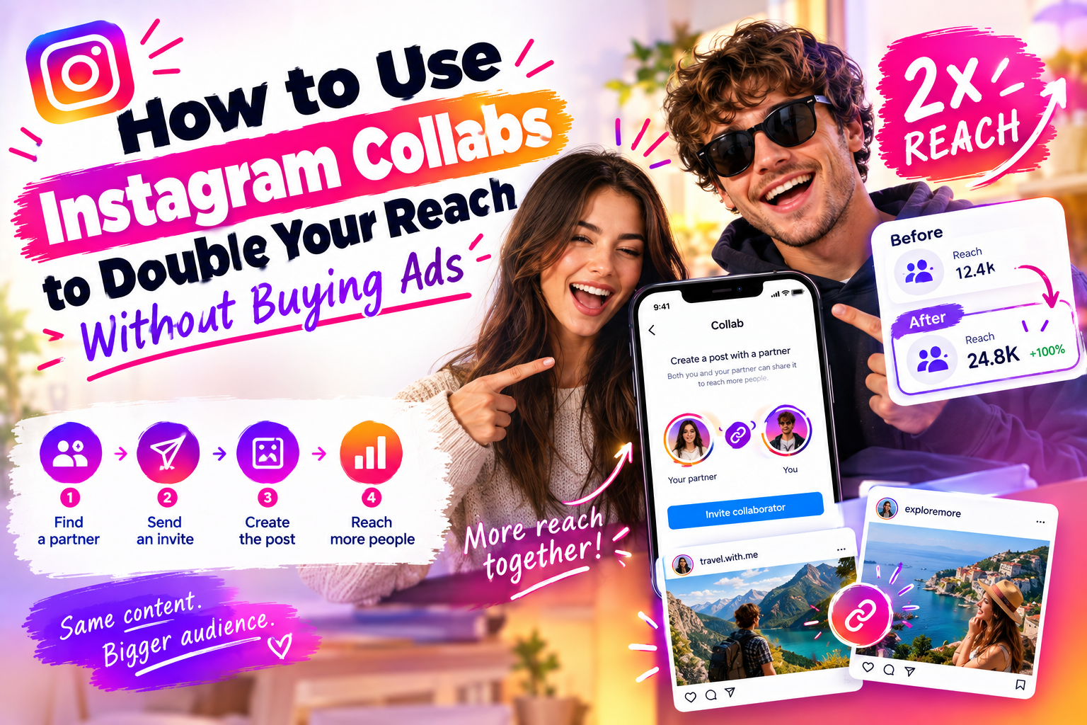 How to Use Instagram Collabs to Double Your Reach Without Buying Ads